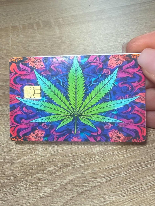 Psychedelic Weed Leaf Credit Card Skin