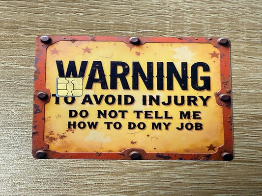 Warning Work Zone Credit Card Skin