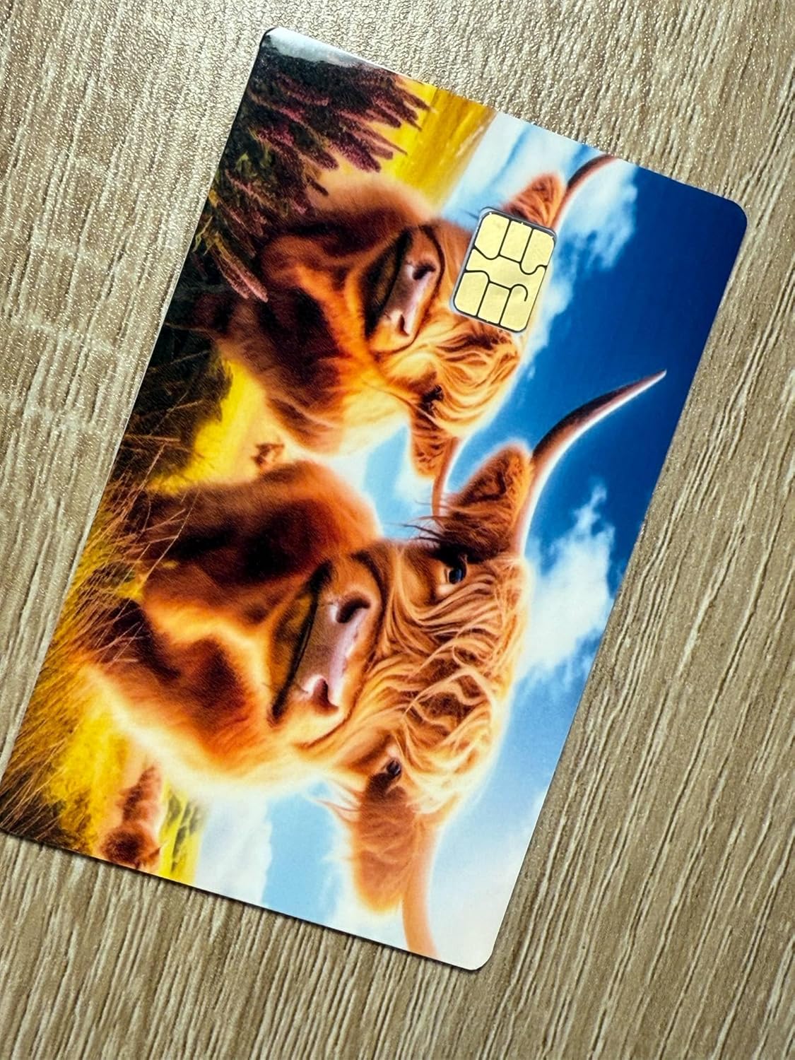 Smiling Highland Cow Credit Card Skin