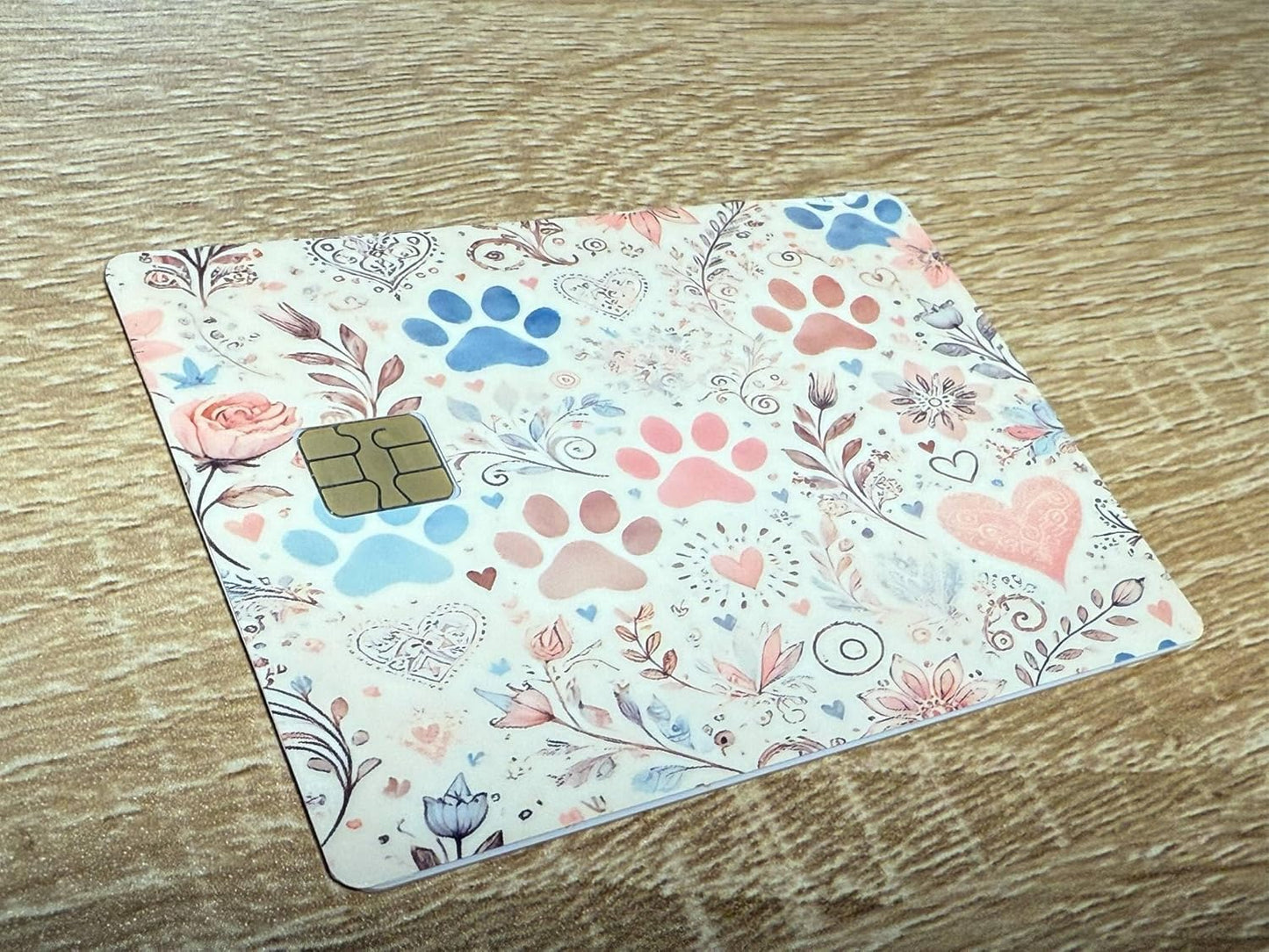Pastel Paws & Hearts Credit Card Skin