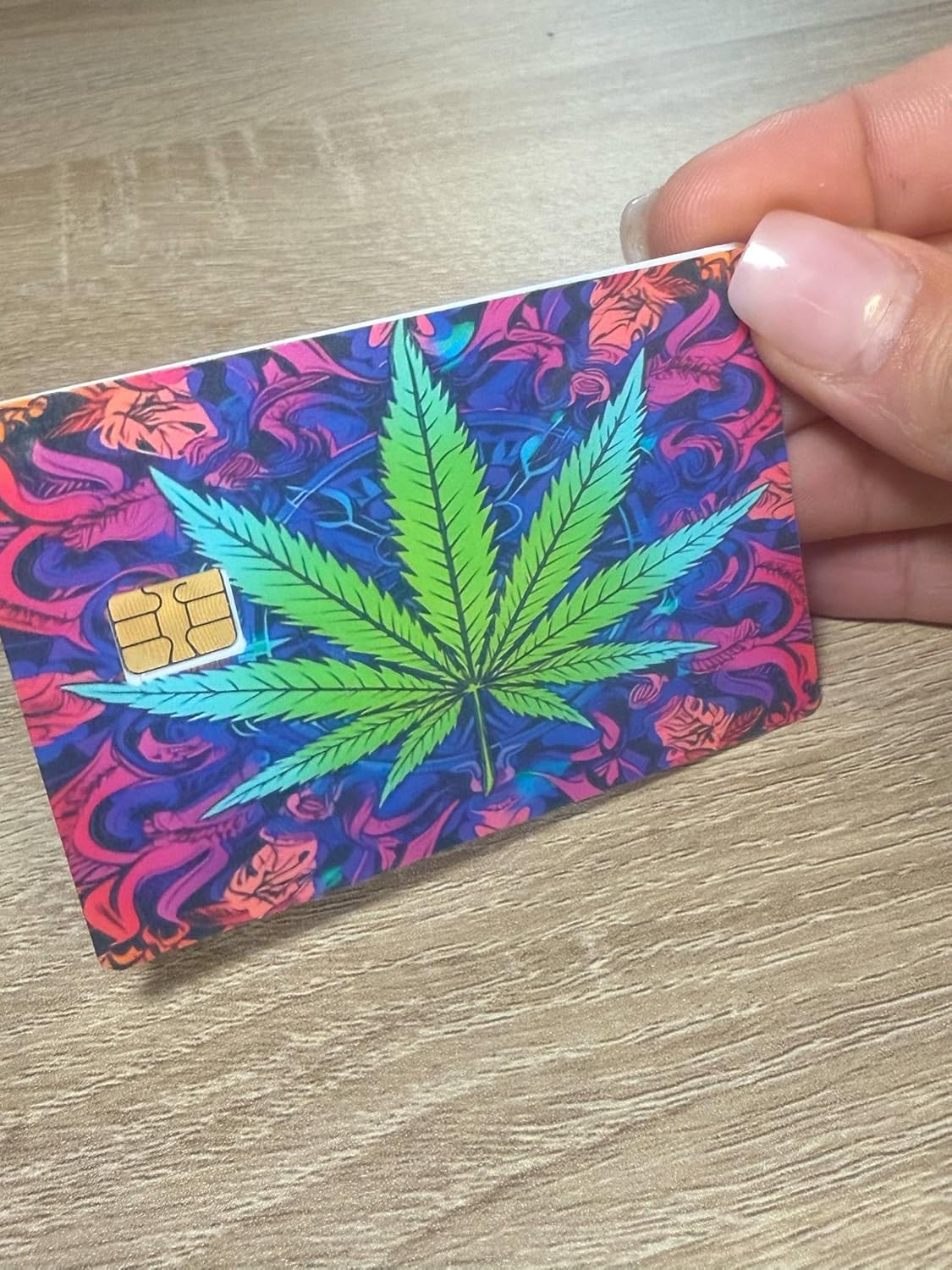 Psychedelic Weed Leaf Credit Card Skin
