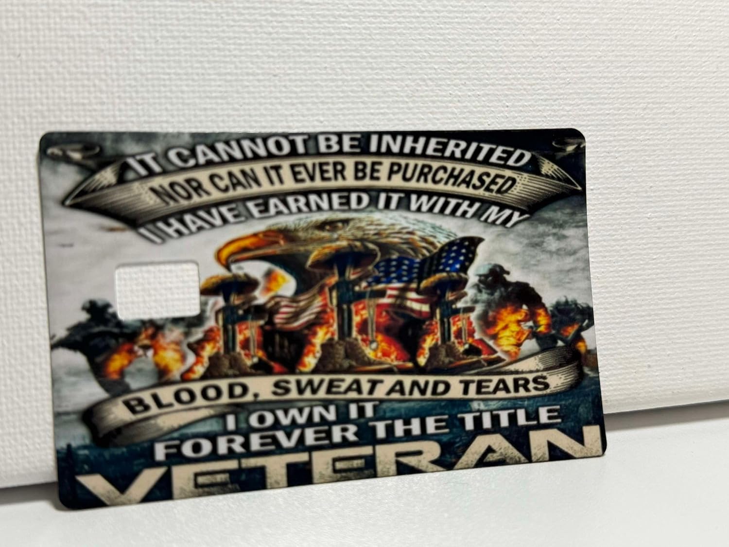 Veteran, Blood, Sweat and Tears, American Flag Eagle Credit Card Skin