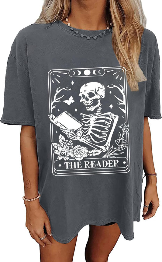Oversized Tshirts for Women Flower Graphic Tees Cute Casual Crewneck Printed Shirts Funny Short Sleeve Tops
