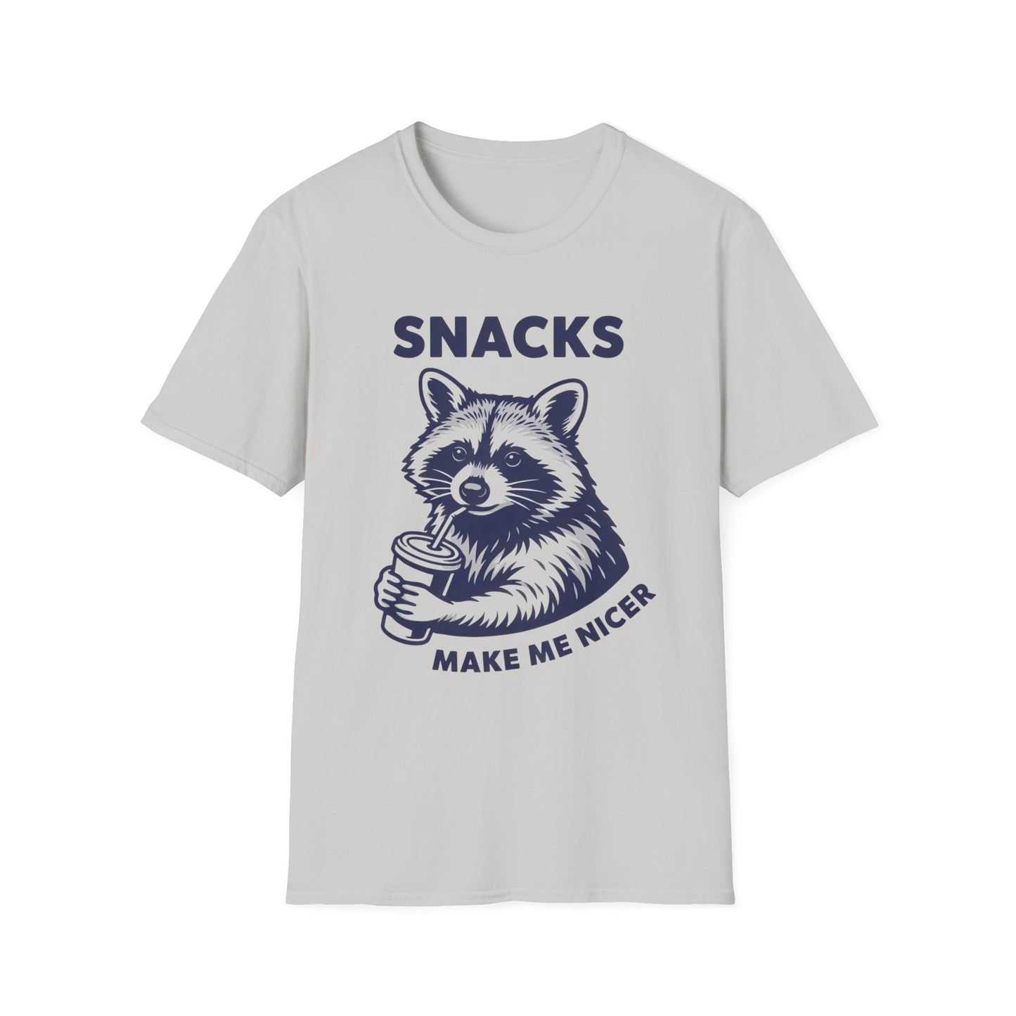 Snacks Raccoon T-Shirt — Cute Vintage Raccoon Eating Snacks Graphic Tee