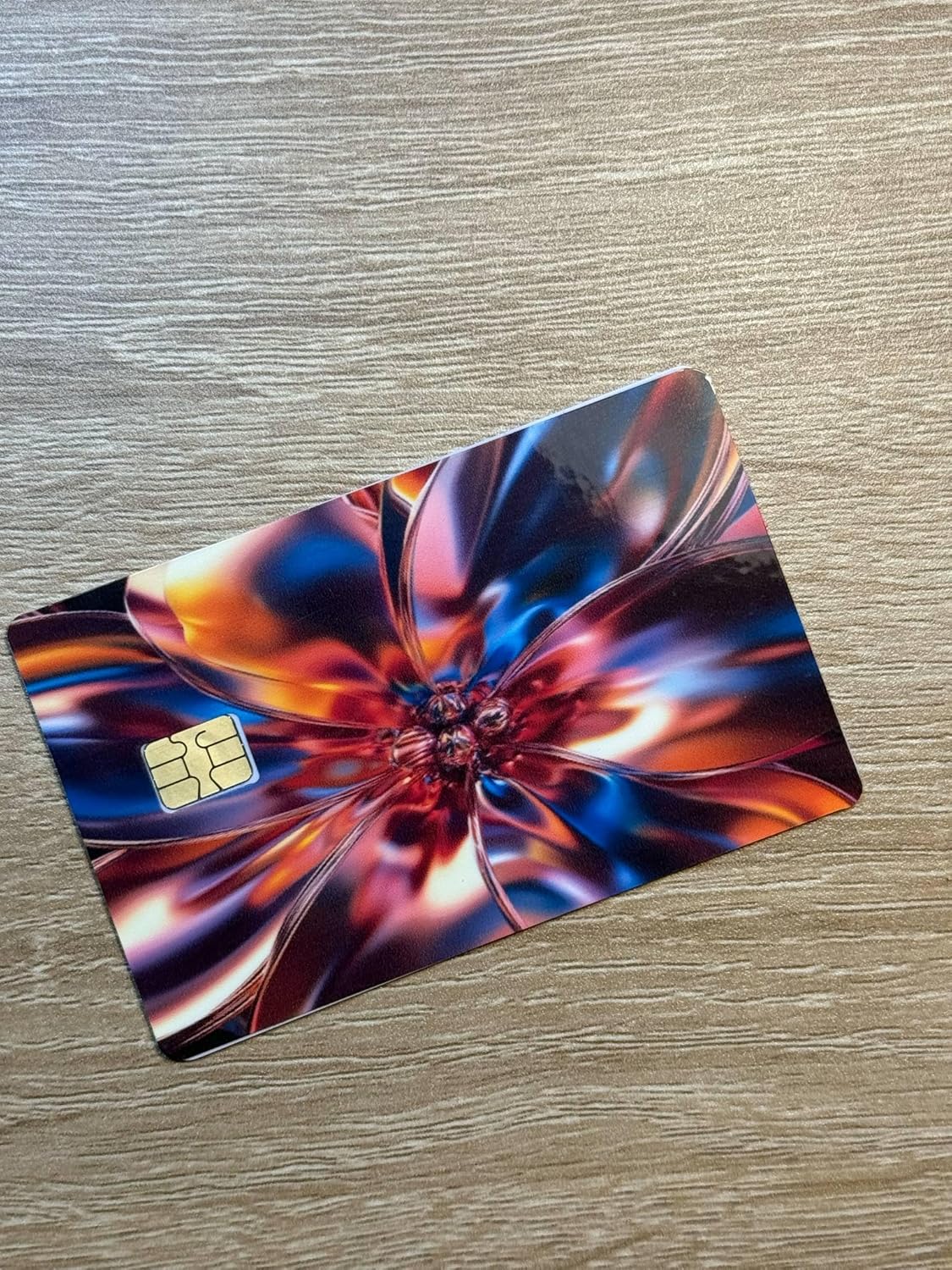 Abstract Metallic Multicolor Flower Credit/Debit Card Skin