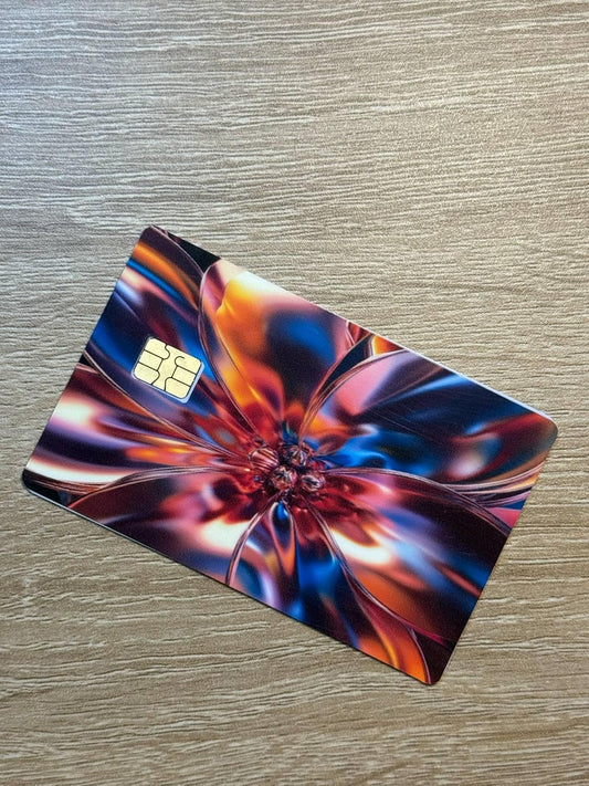 Abstract Metallic Multicolor Flower Credit/Debit Card Skin