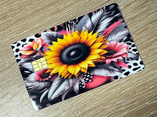 Sunflower & Leopard Card Credit Card Skin