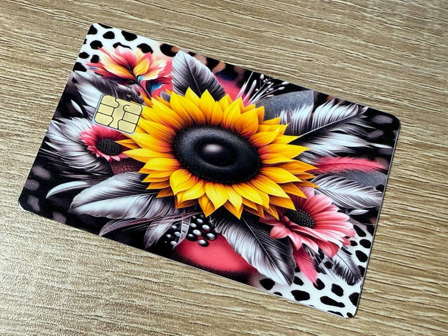 Sunflower & Leopard Card Credit Card Skin