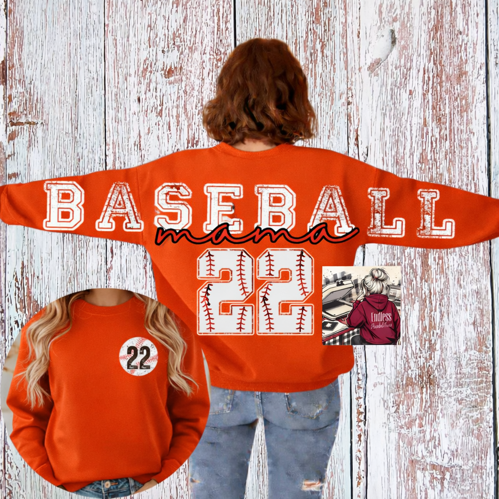 Custom Baseball Mama Crewneck Sweatshirt