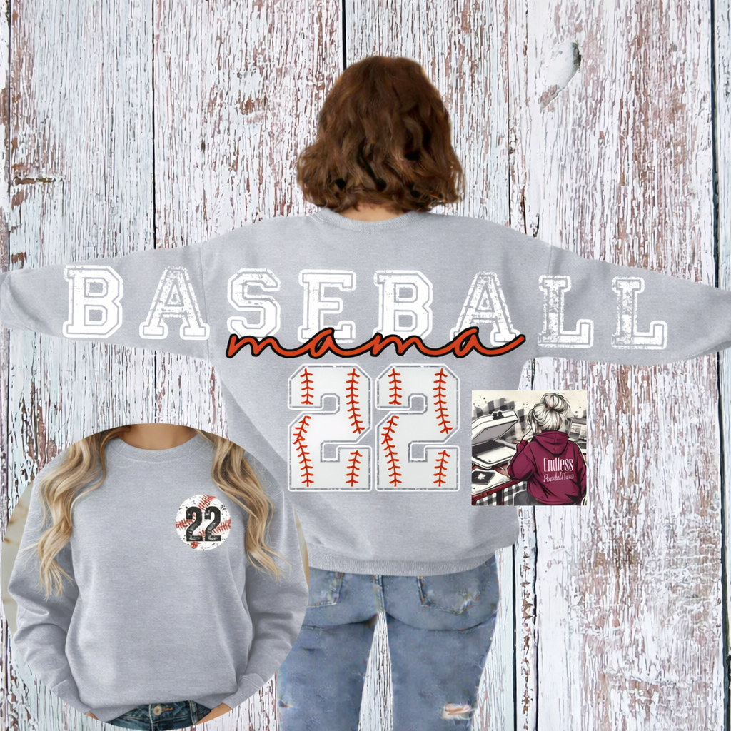 Custom Baseball Mama Crewneck Sweatshirt