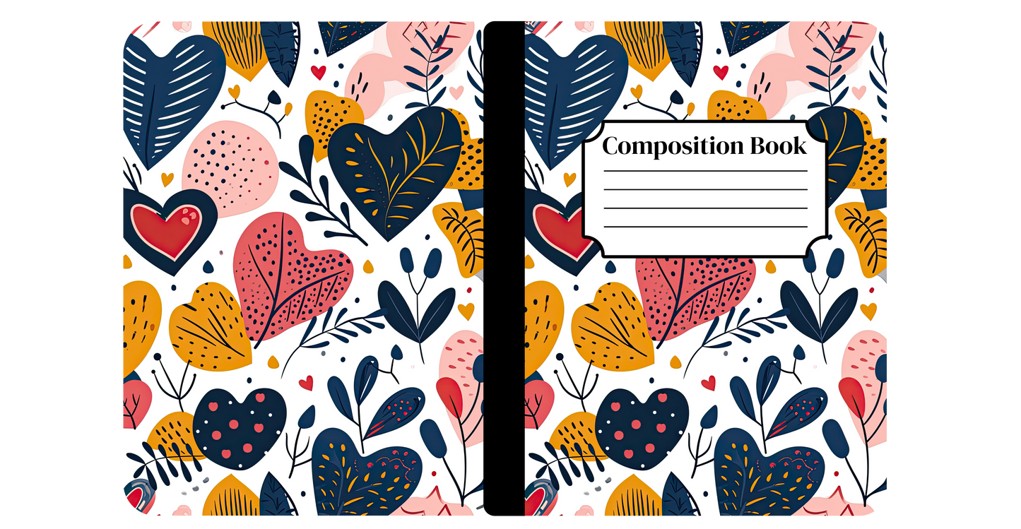 Modern Heart Floral Notebook Cover