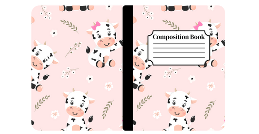 Pink Baby Cow Notebook Cover