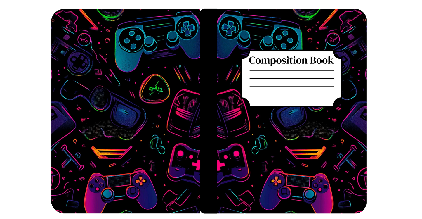 Neon Gaming Notebook Cover