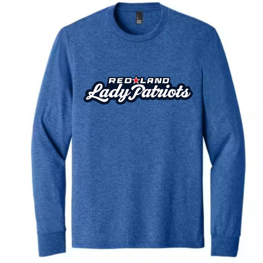 Red Land Lady Patriots Script Long Sleeve