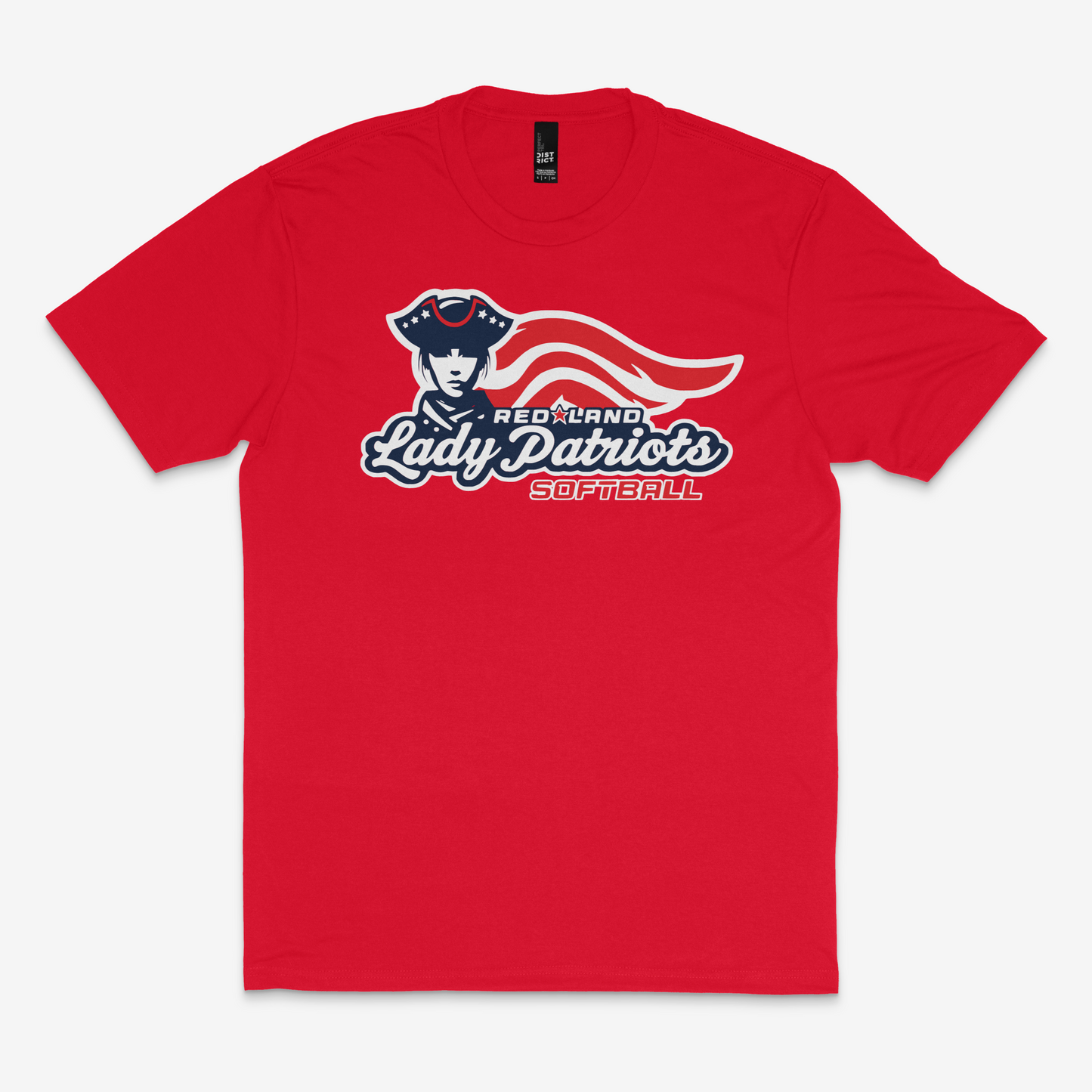 Red Land Lady Patriots Softball Logo Unisex Perfect Tri Tee