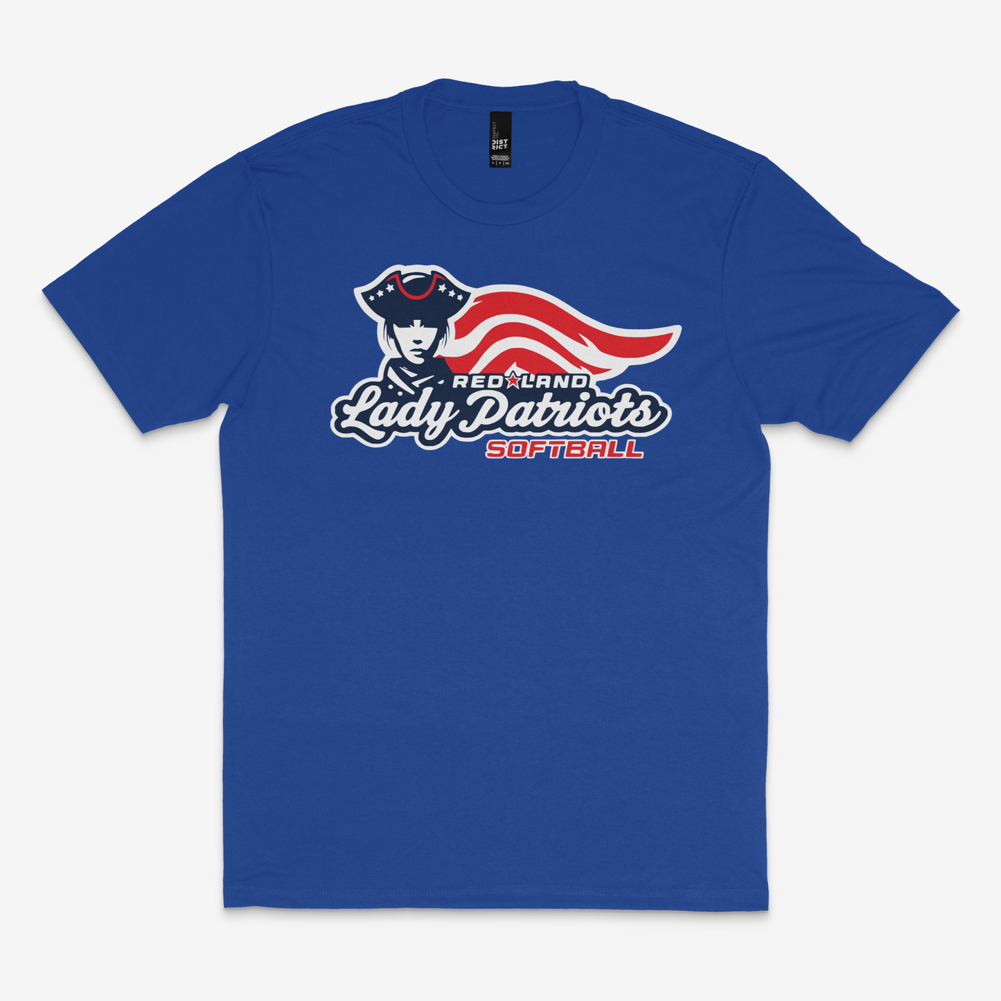 Red Land Lady Patriots Softball Logo Unisex Perfect Tri Tee