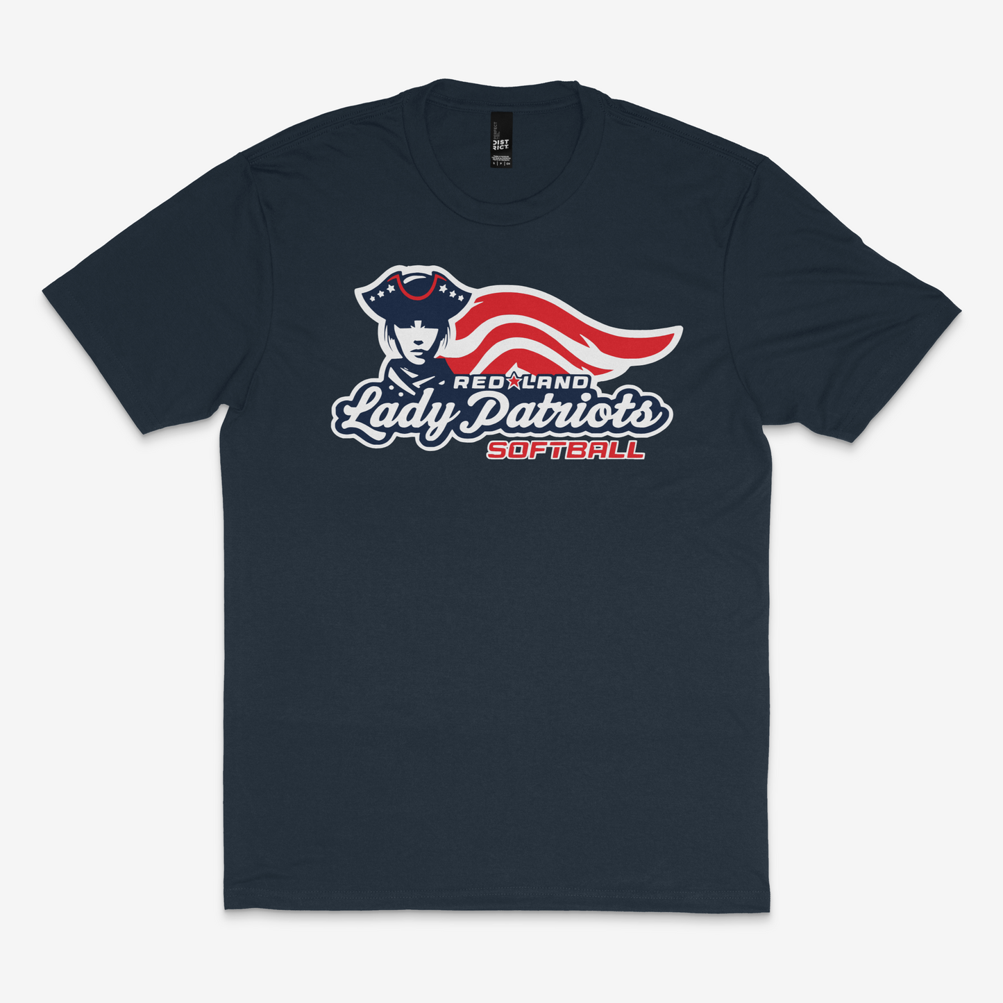 Red Land Lady Patriots Softball Logo Unisex Perfect Tri Tee