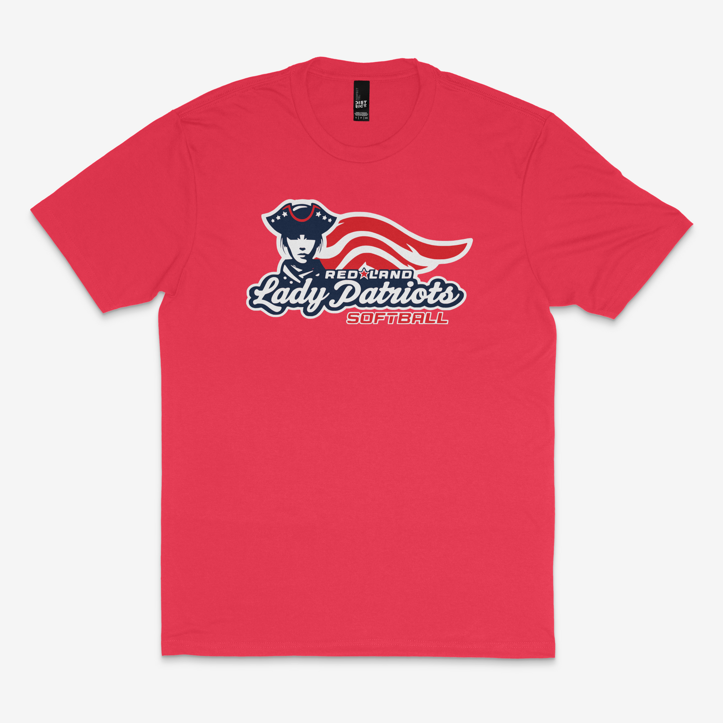 Red Land Lady Patriots Softball Logo Unisex Perfect Tri Tee