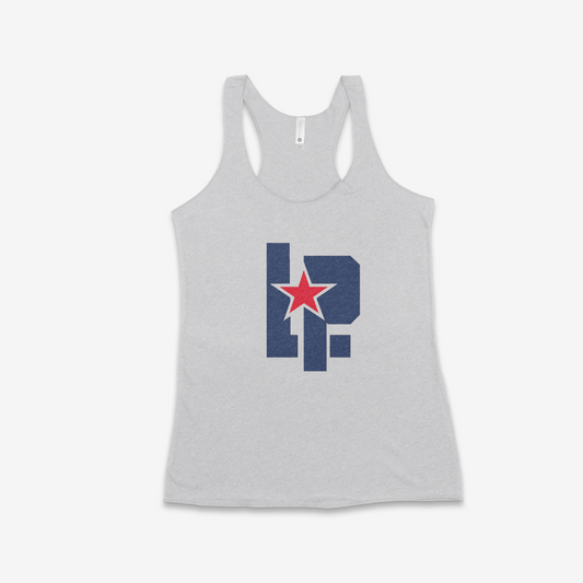 Red Land Lady Patriots LP Logo Women's Racerback Tank