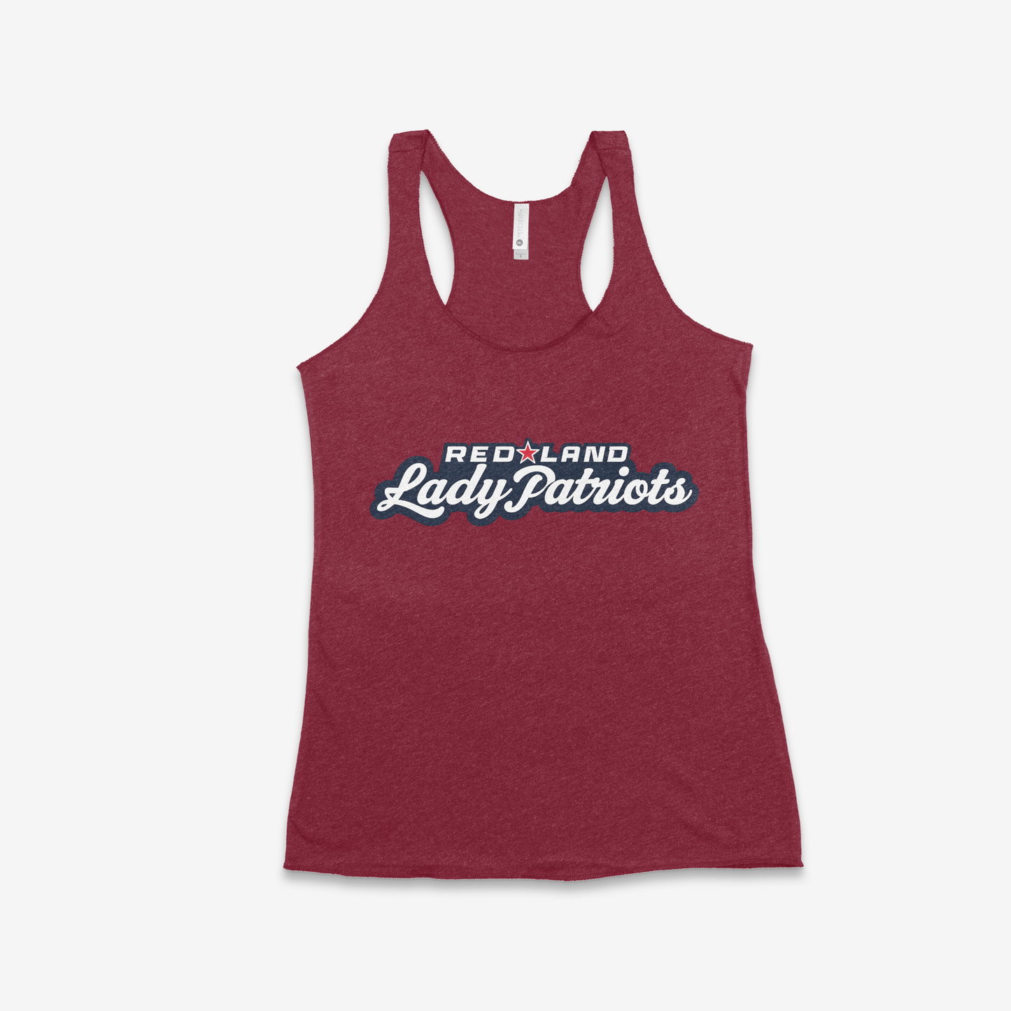 Red Land Lady Patriots Script Women's Racerback Tank
