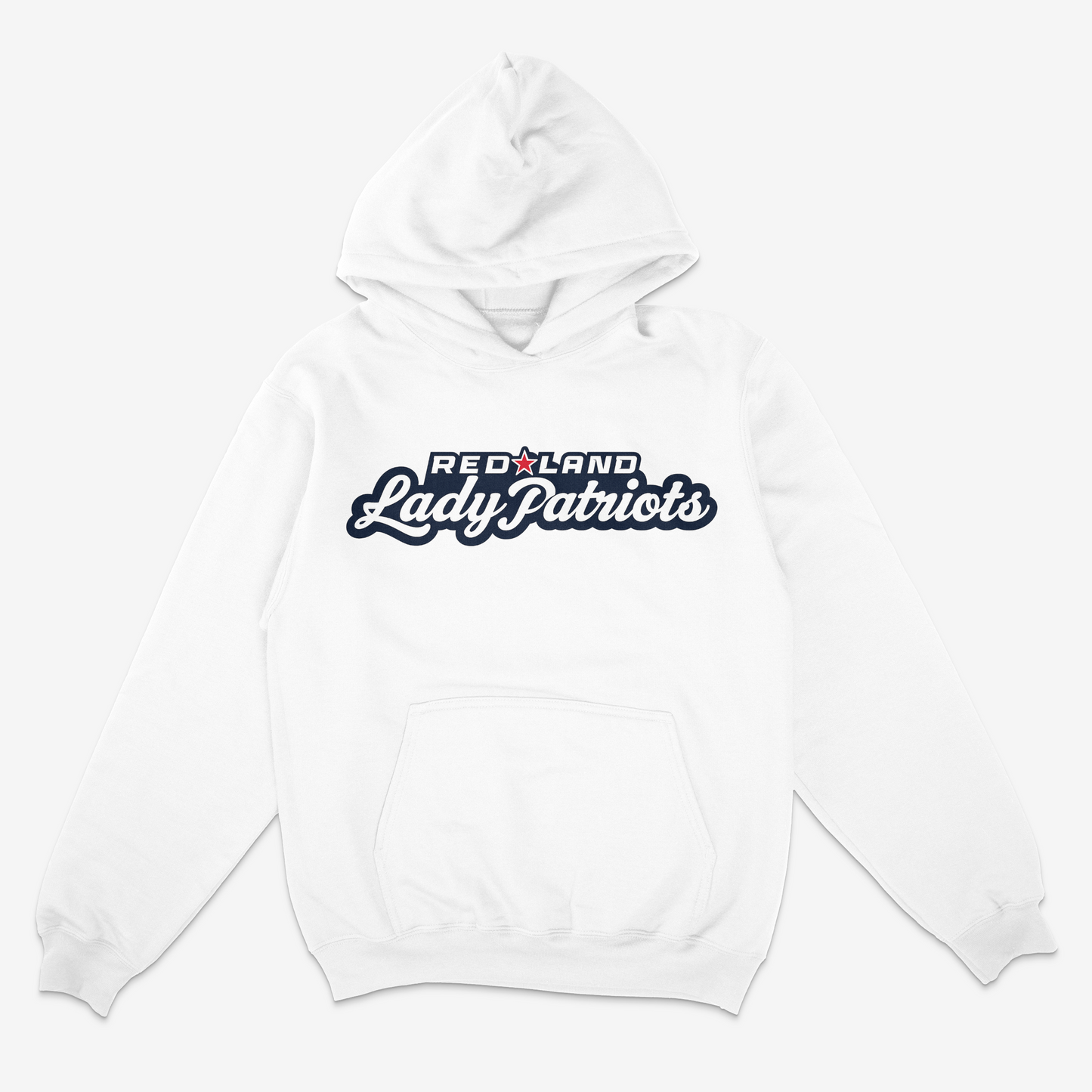 Red Land Lady Patriots Script Pullover Hoodie