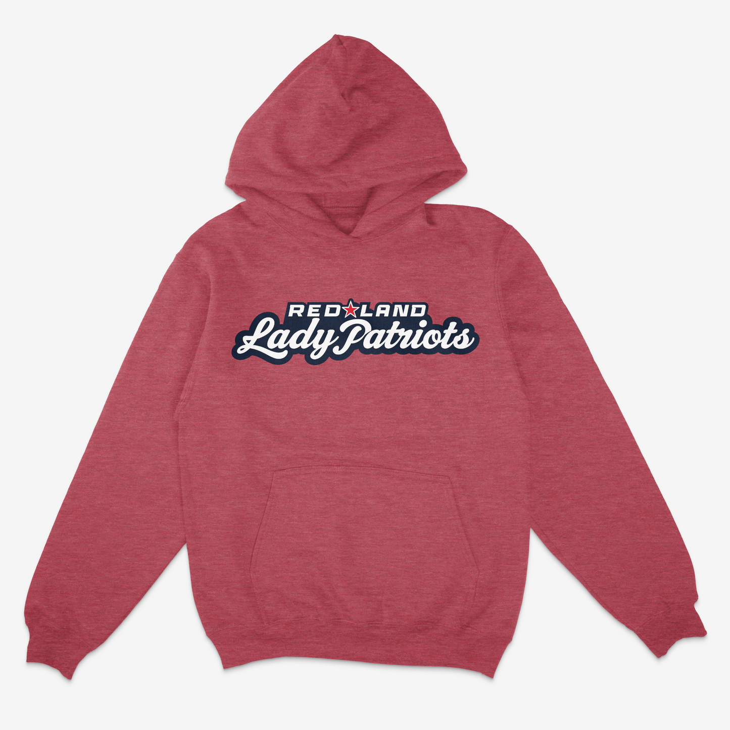 Red Land Lady Patriots Script Pullover Hoodie