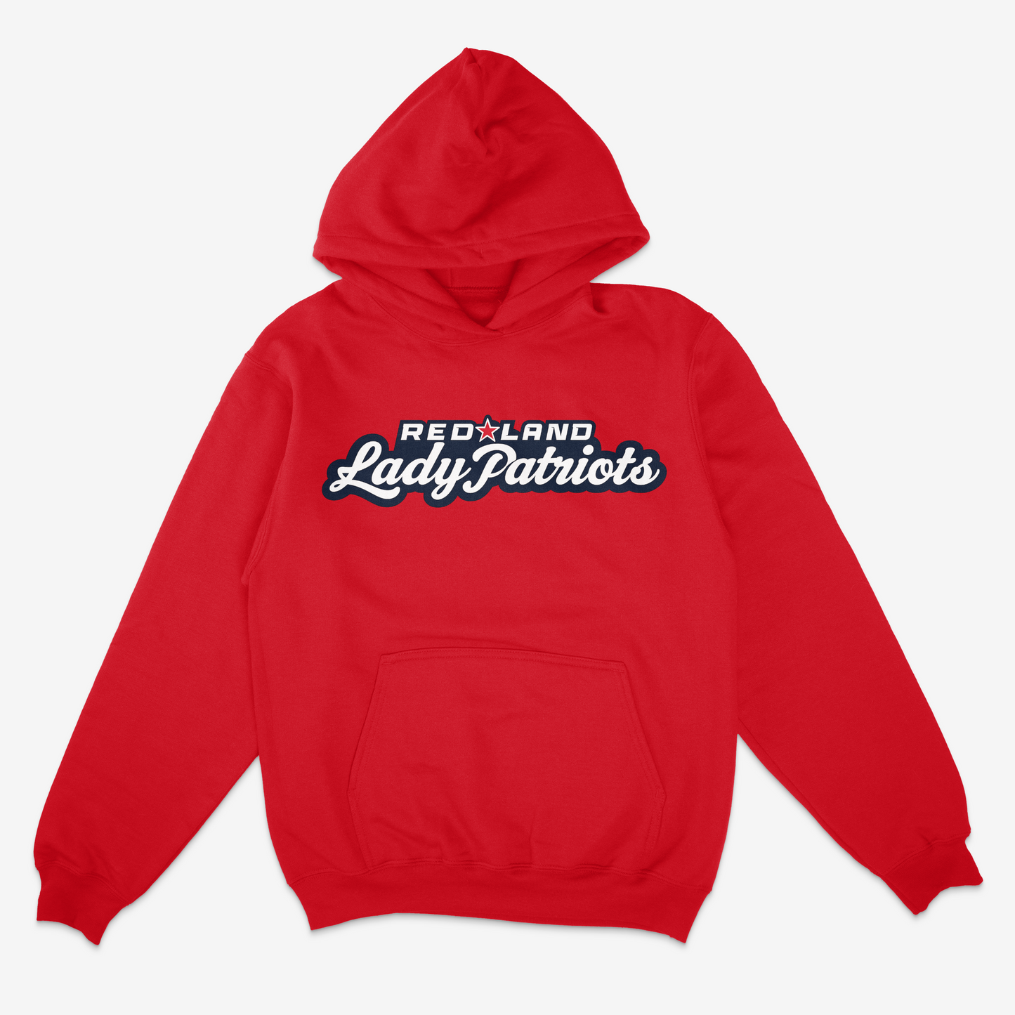 Red Land Lady Patriots Script Pullover Hoodie