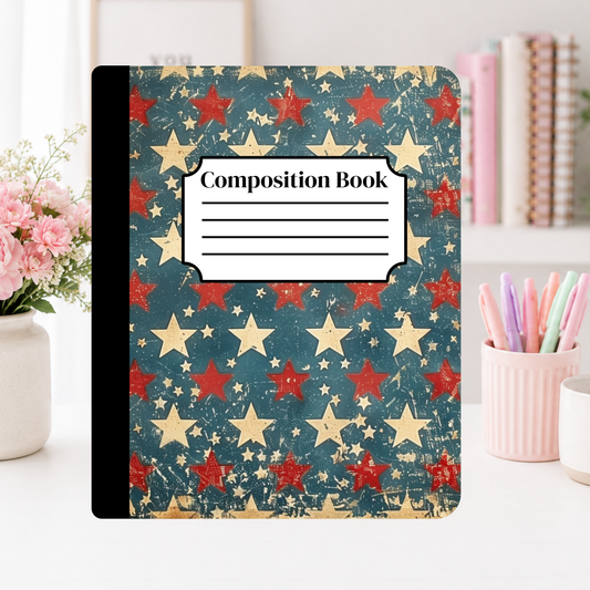 Vintage Patriotic Stars Notebook Cover