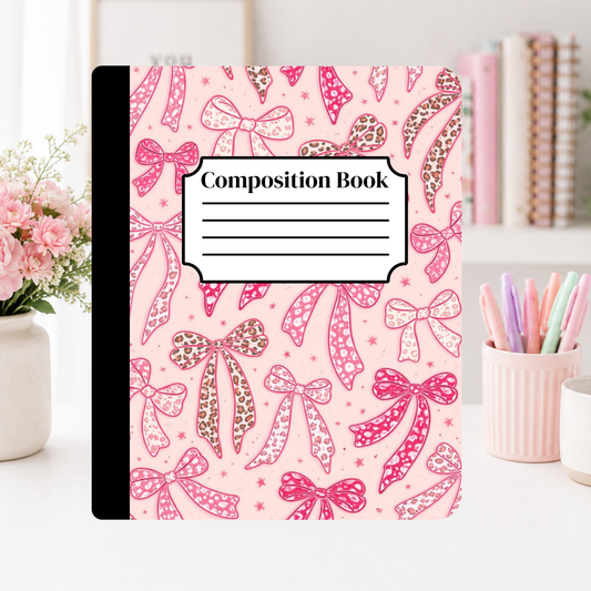 Pink Coquette Bows Notebook Cover