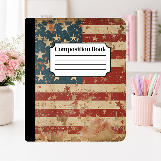 Vintage American Flag Notebook Cover