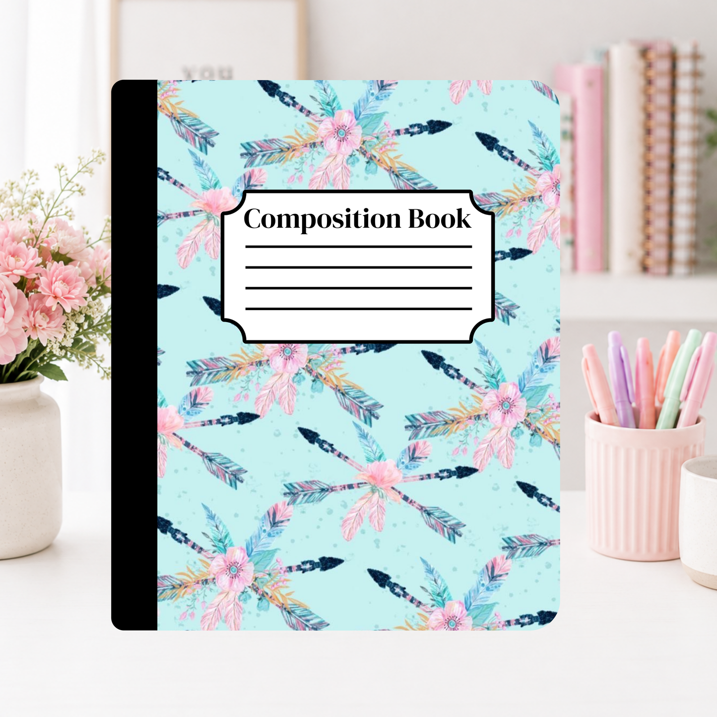 Boho Floral Arrow Notebook Cover