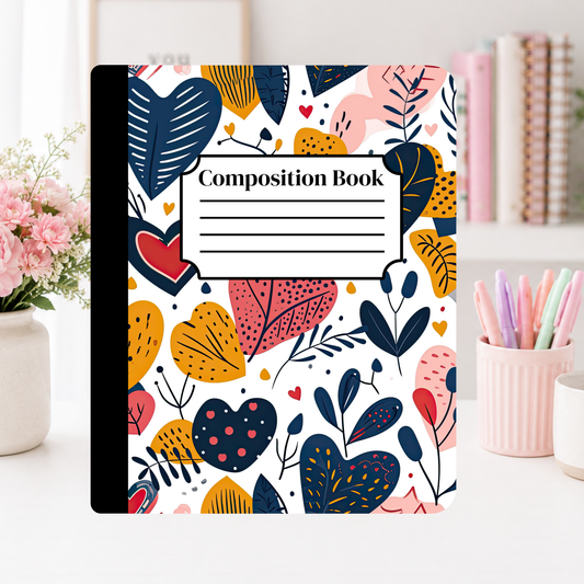 Modern Heart Floral Notebook Cover