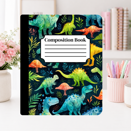 Watercolor Dinosaur Adventure Notebook Cover