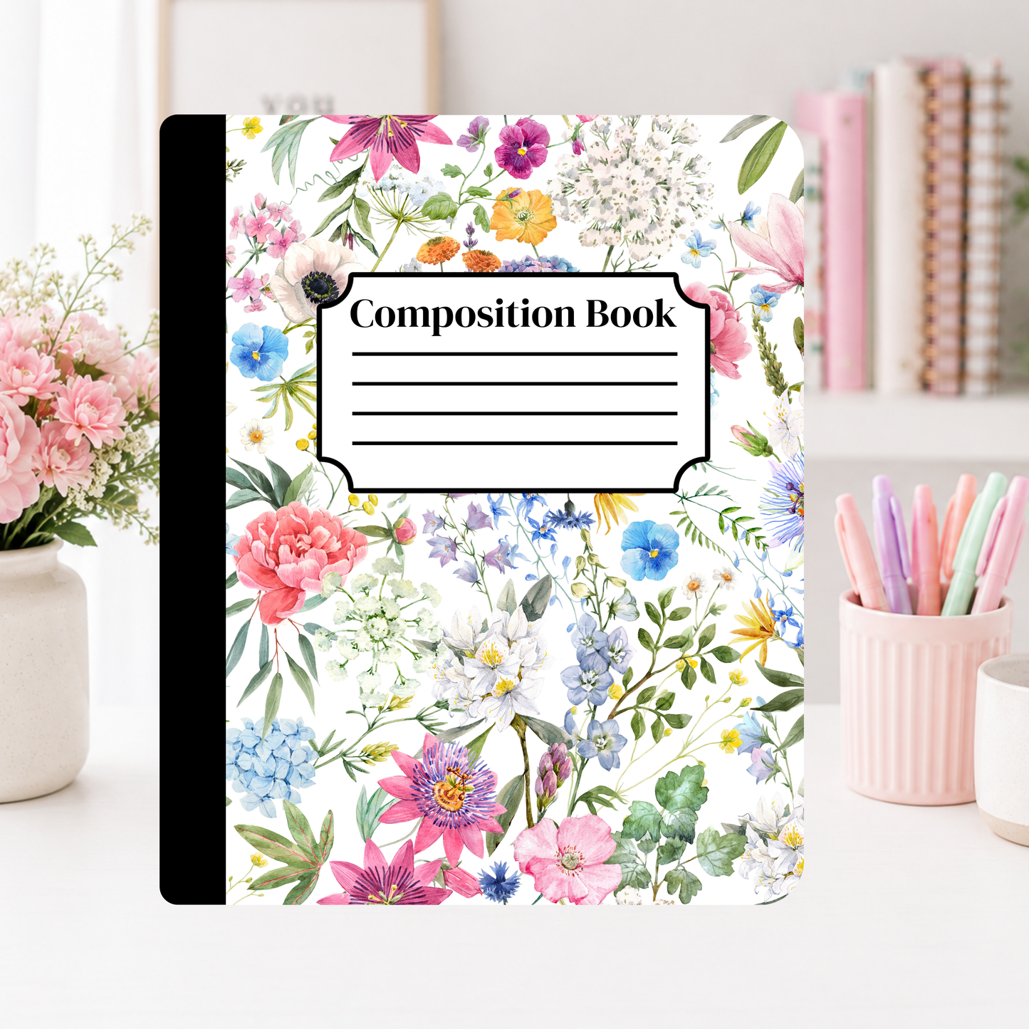 Watercolor Wildflower Garden Notebook Cover