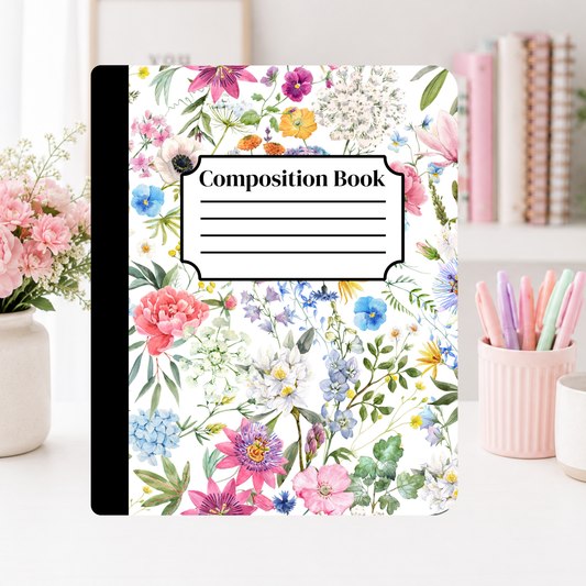 Watercolor Wildflower Garden Notebook Cover