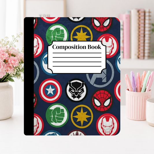 Superhero Icons Notebook Cover