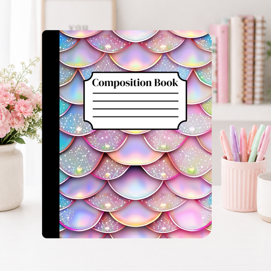 Pastel Mermaid Scales Notebook Cover
