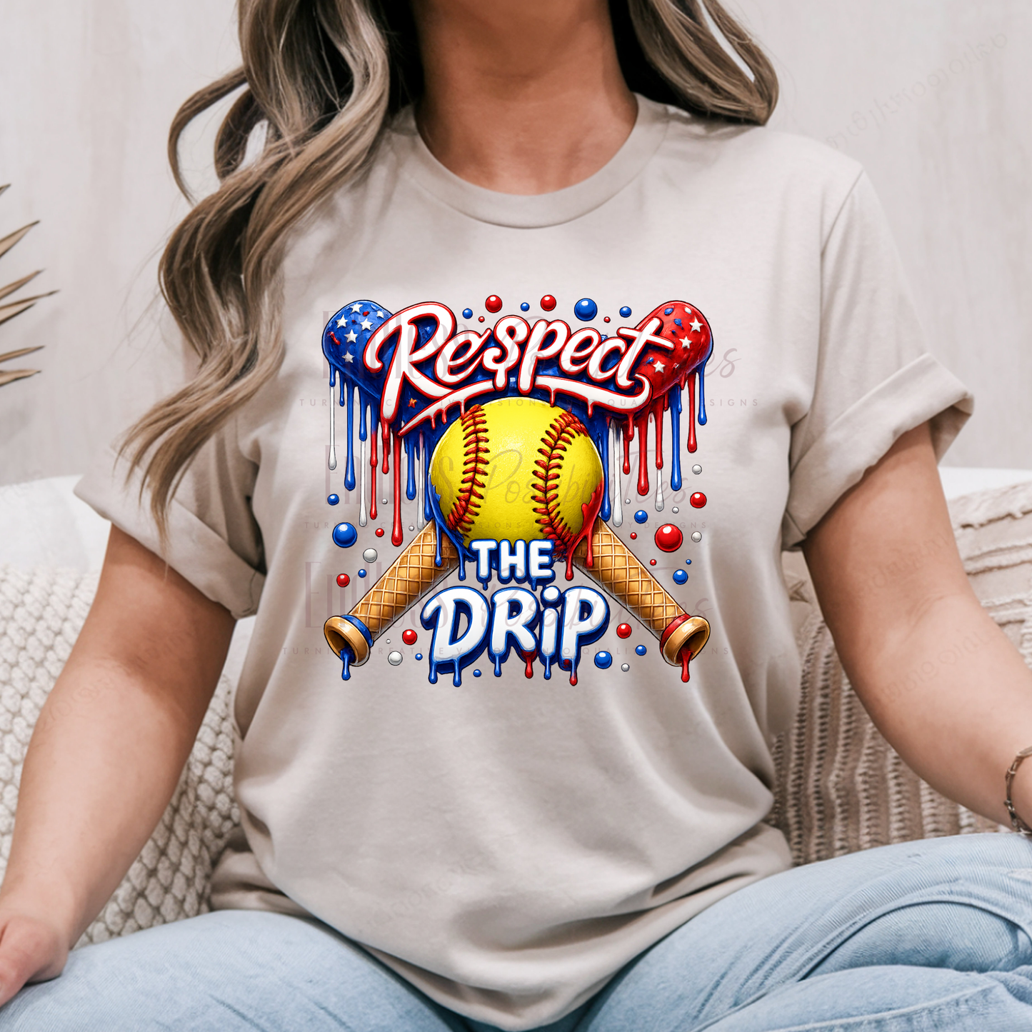 Respect the Drip Patriotic Softball Tee