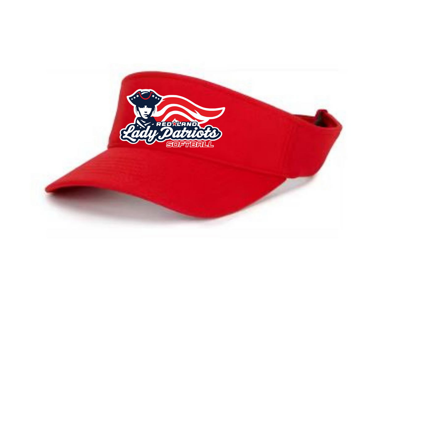 Red Land Lady Patriots Softball Logo Visor