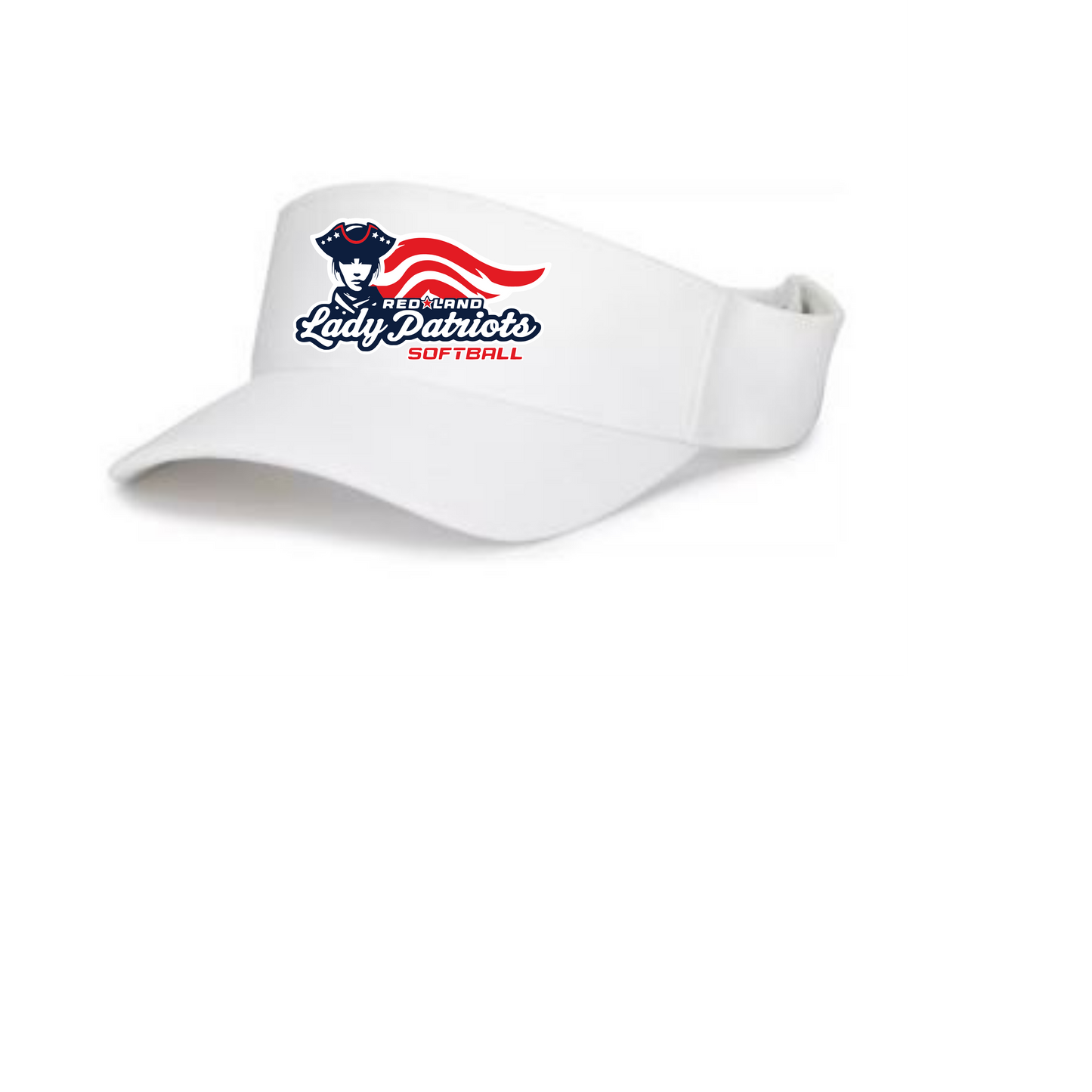 Red Land Lady Patriots Softball Logo Visor