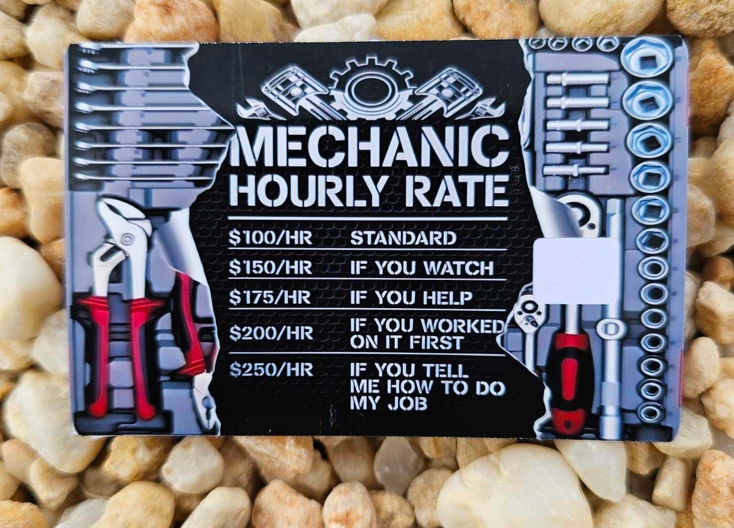 Mechanic Hourly Rate Credit Card Skin