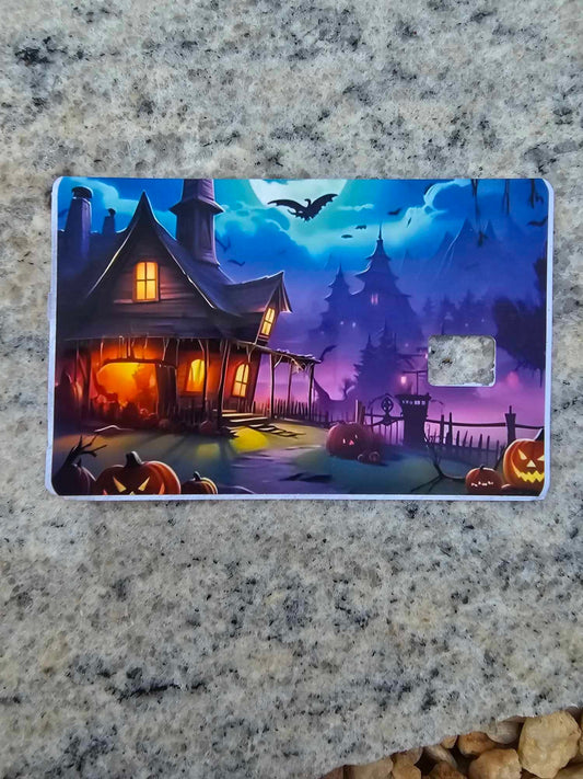 Spooky Halloween Mansion Credit Card Skin