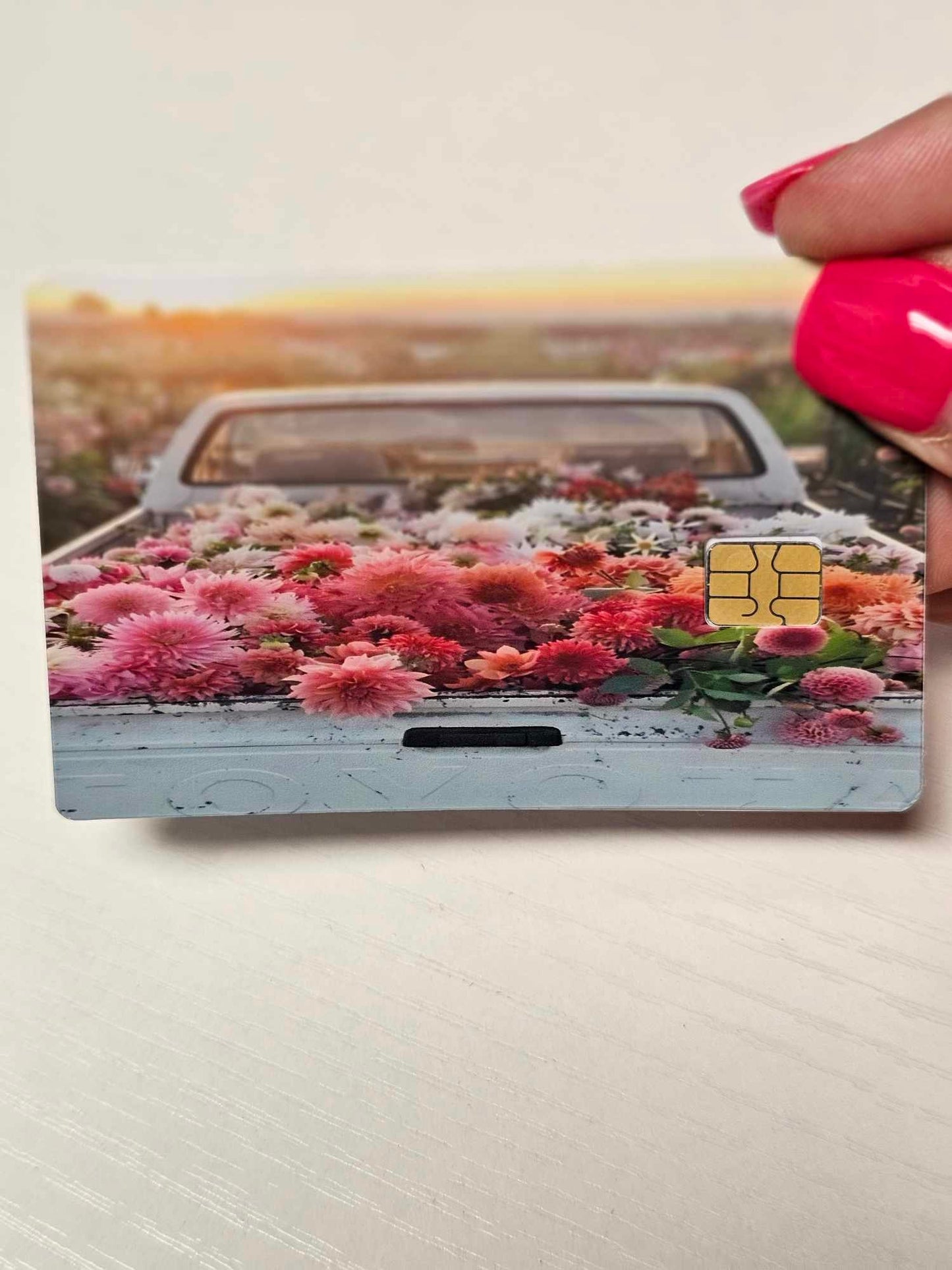 Truck Bed of Flowers Credit Card Skin