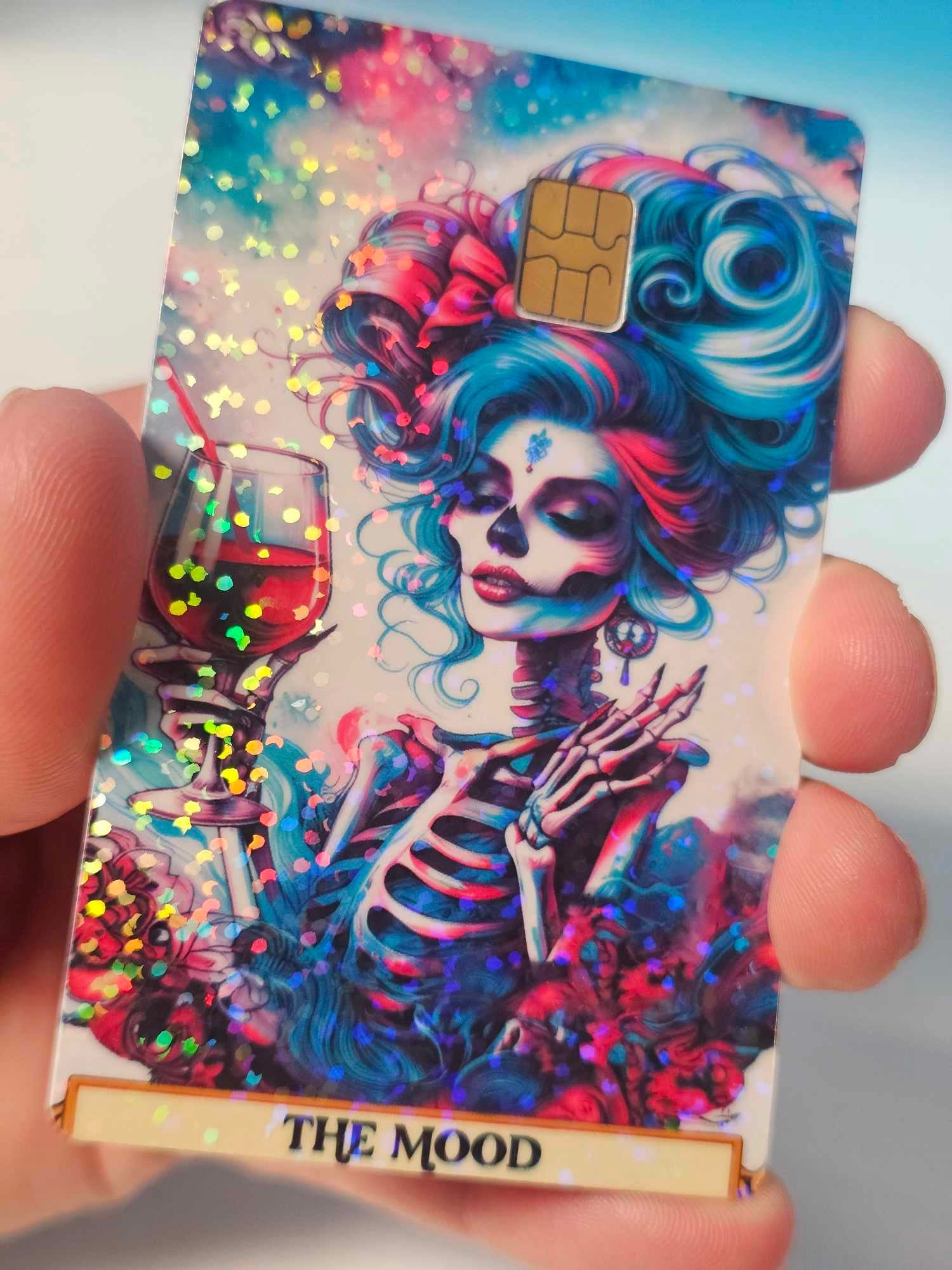 Holographic The Mood Tarot Card Credit Card Skin