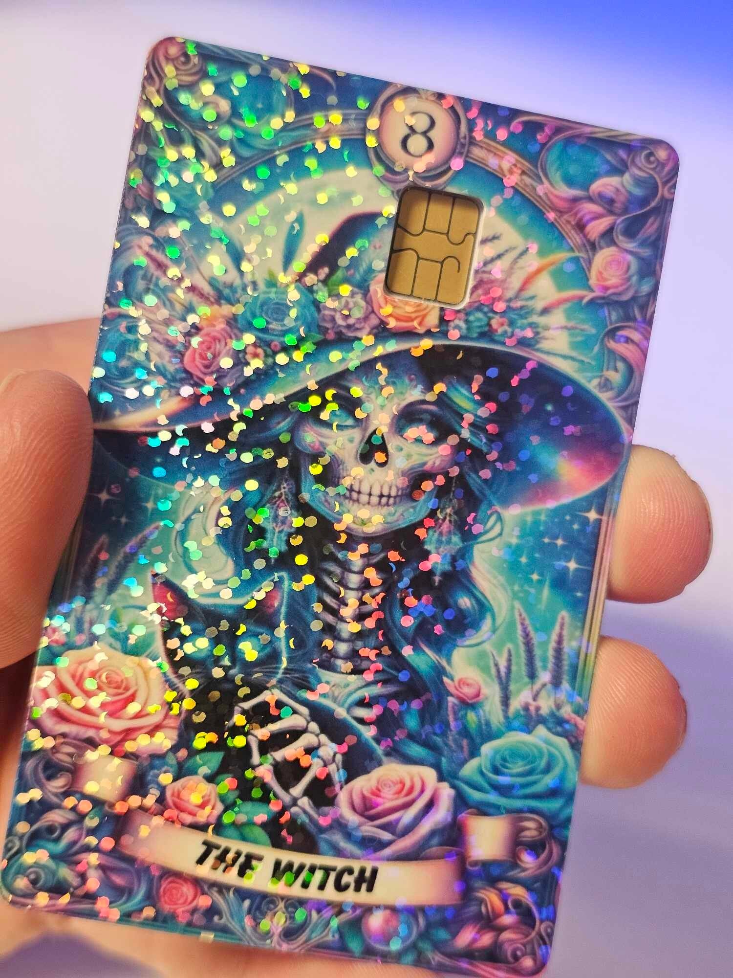 Holographic The Witch Tarot Card Credit Card Skin